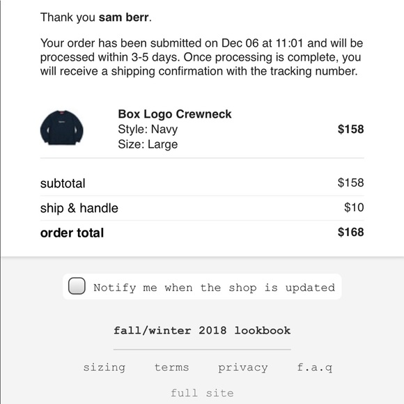 boxlogo crewneck navy large deadstock - Picture 2 of 5